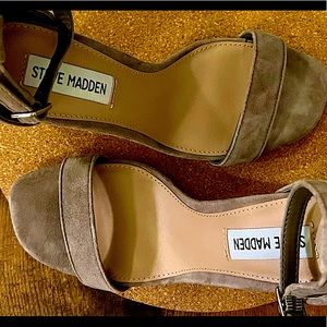 Steve Madden Size 6.5 (Women’s), Grey Suede, Block Heel Pumps. NEVER WORN.